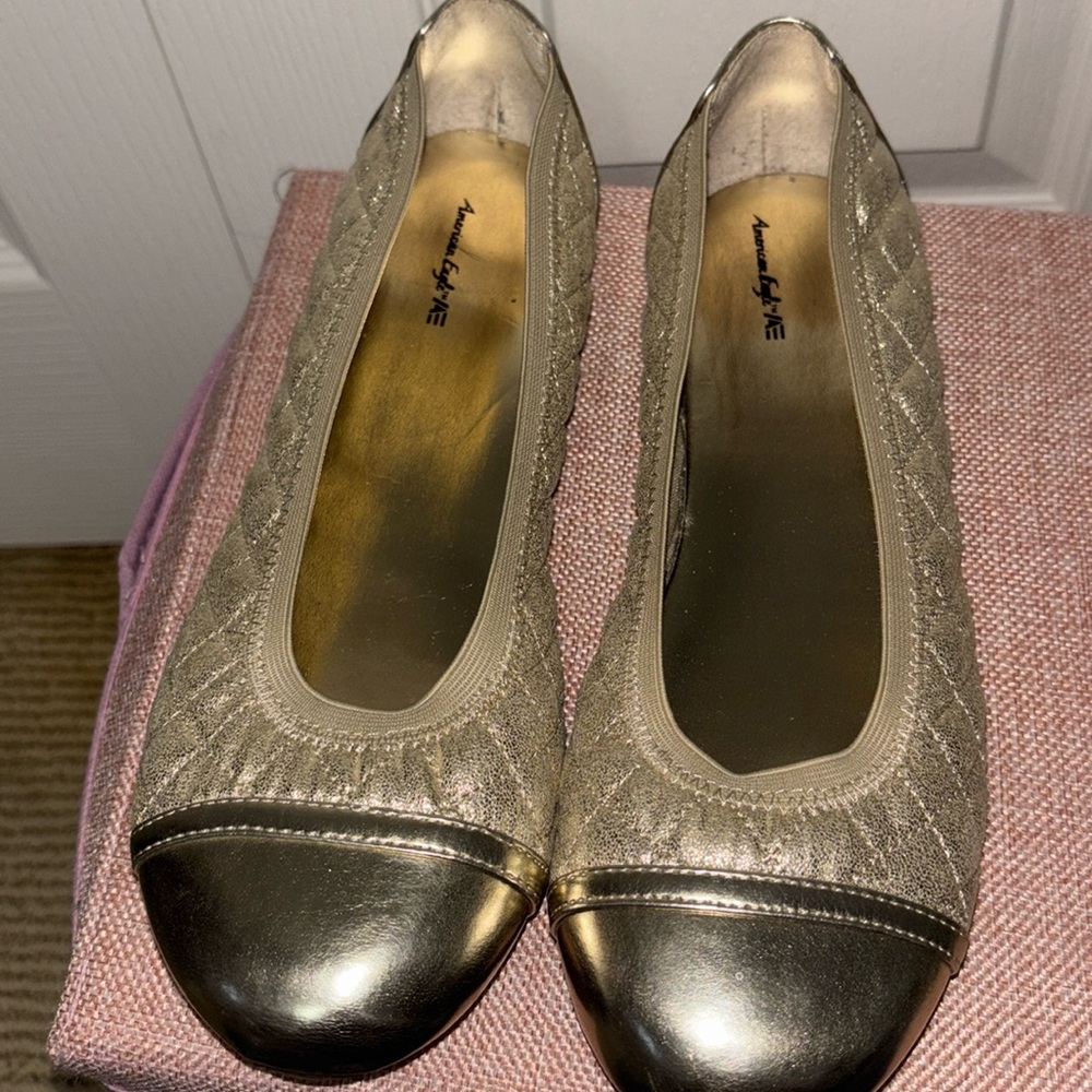 American Eagles Gold Ballet Flats. Casual or Dress